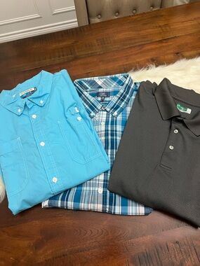 3 Pc Men’s 3XL Big Tall Polo Fishing Shirt Button Up Bundle Magellan Ben Hogan